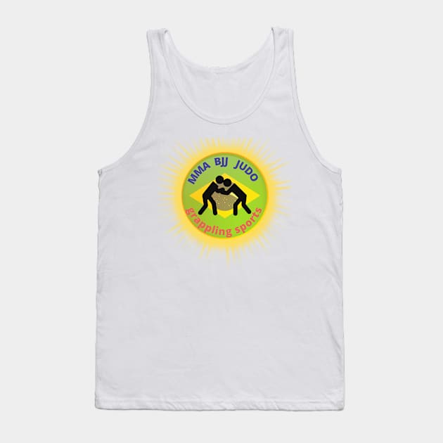 Grappling sport enthusiast logo style design Tank Top by OnuM2018